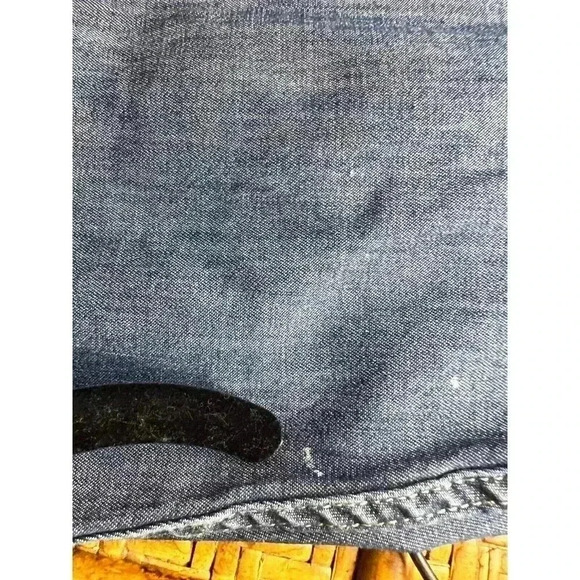 Wrangler Denim Shirt Flex Long Sleeve Casual Button Up Blue Jean Men’s XL Pockts - Picture 12 of 14